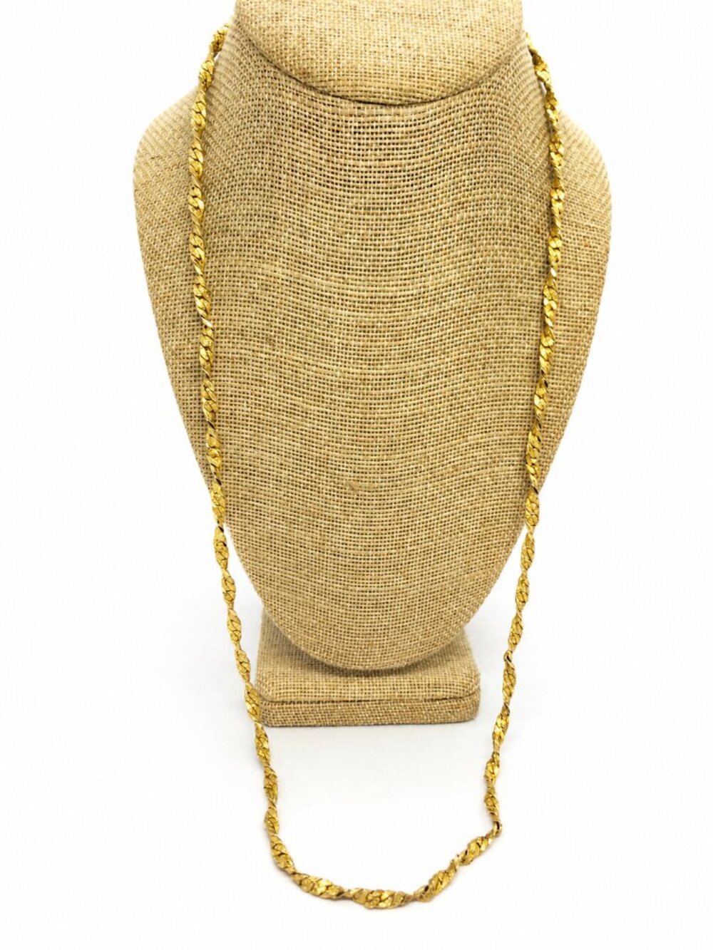 VINTAGE ACCESSOCRAFT NECKLACE Gold Tone Twisted Rope Chain Long Layering 29"